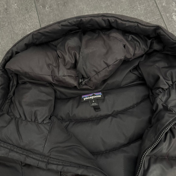 Patagonia Womens Black Down With It Parka Long Puffer Hooded Jacket Size S - Picture 3 of 10